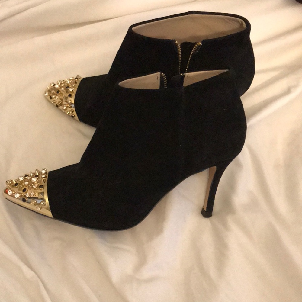 Zara gold cap toe heels with studs SOLD
